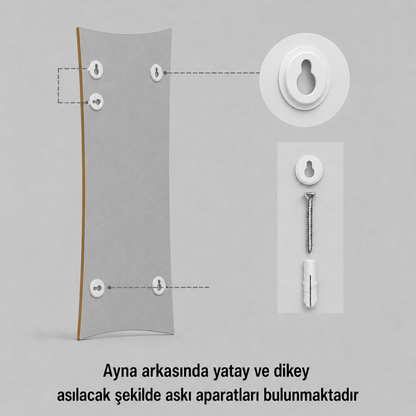 Modern Kavisli Boy Aynası 40x120 cm – Dalgalı Formlu Minimalist Dekoratif Duvar Aynası
