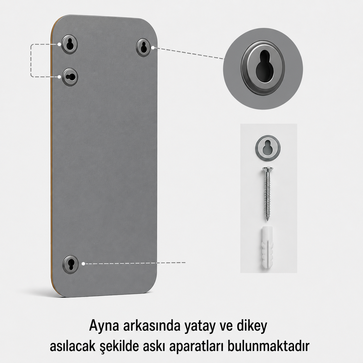 Modern Yuvarlatılmış Köşeli Boy Aynası 40x120 cm – Minimalist İnce Çerçeveli Dekoratif Duvar Aynası