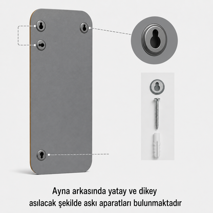 Modern Yuvarlatılmış Köşeli Boy Aynası 40x120 cm – Minimalist İnce Çerçeveli Dekoratif Duvar Aynası