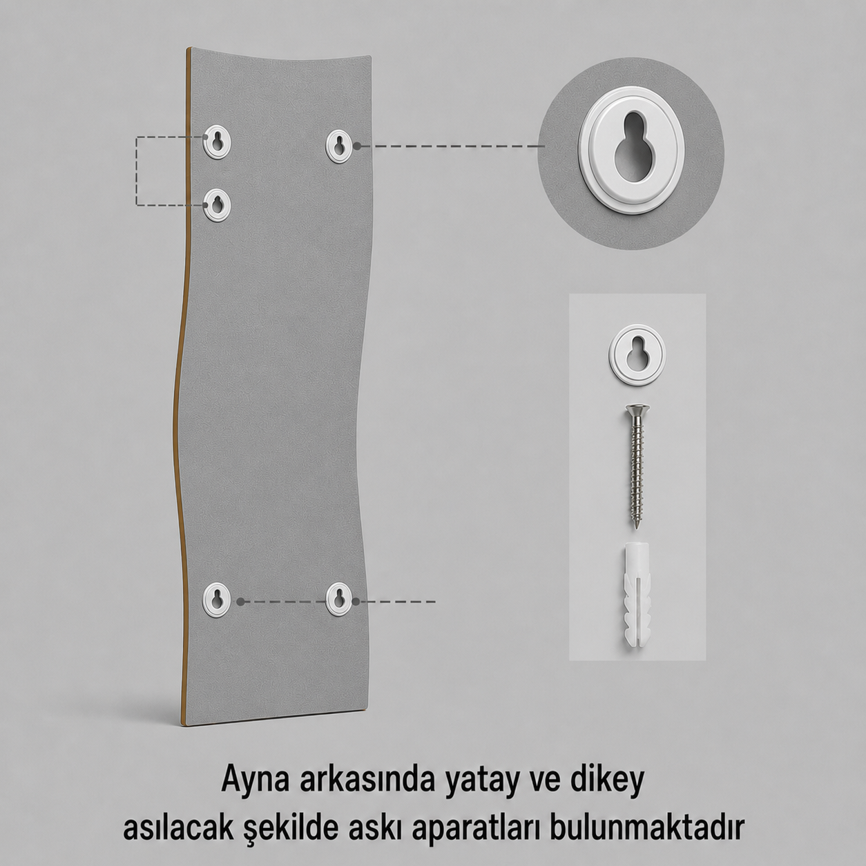 Modern Dalgalı Boy Aynası 40x120 cm – Organik Formlu Minimalist Dekoratif Duvar Aynası 2026 Trend