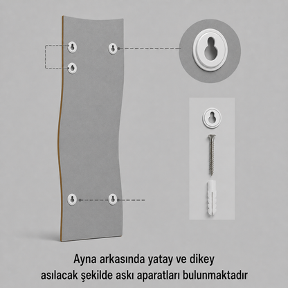 Modern Dalgalı Boy Aynası 40x120 cm – Organik Formlu Minimalist Dekoratif Duvar Aynası 2026 Trend