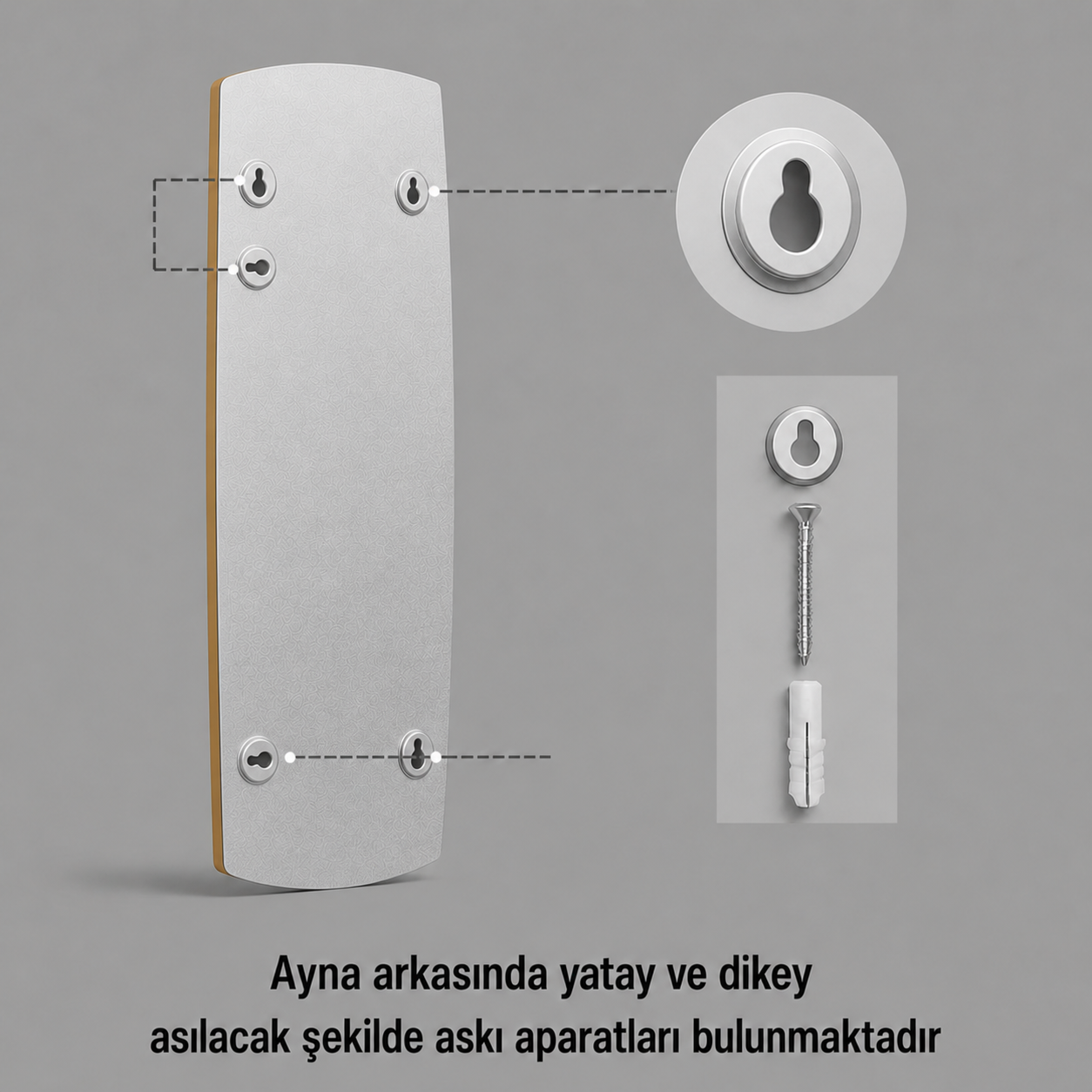 Modern Organik Form Banyo Aynası 40x120 cm – Asimetrik Minimalist Dekoratif Duvar Aynası