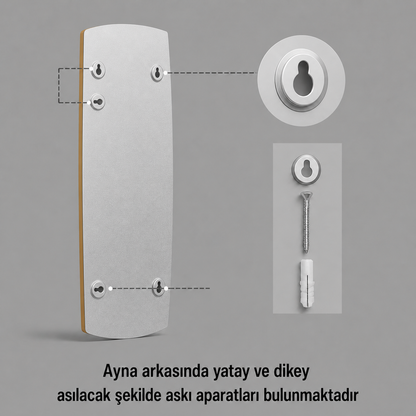 Modern Organik Form Banyo Aynası 40x120 cm – Asimetrik Minimalist Dekoratif Duvar Aynası