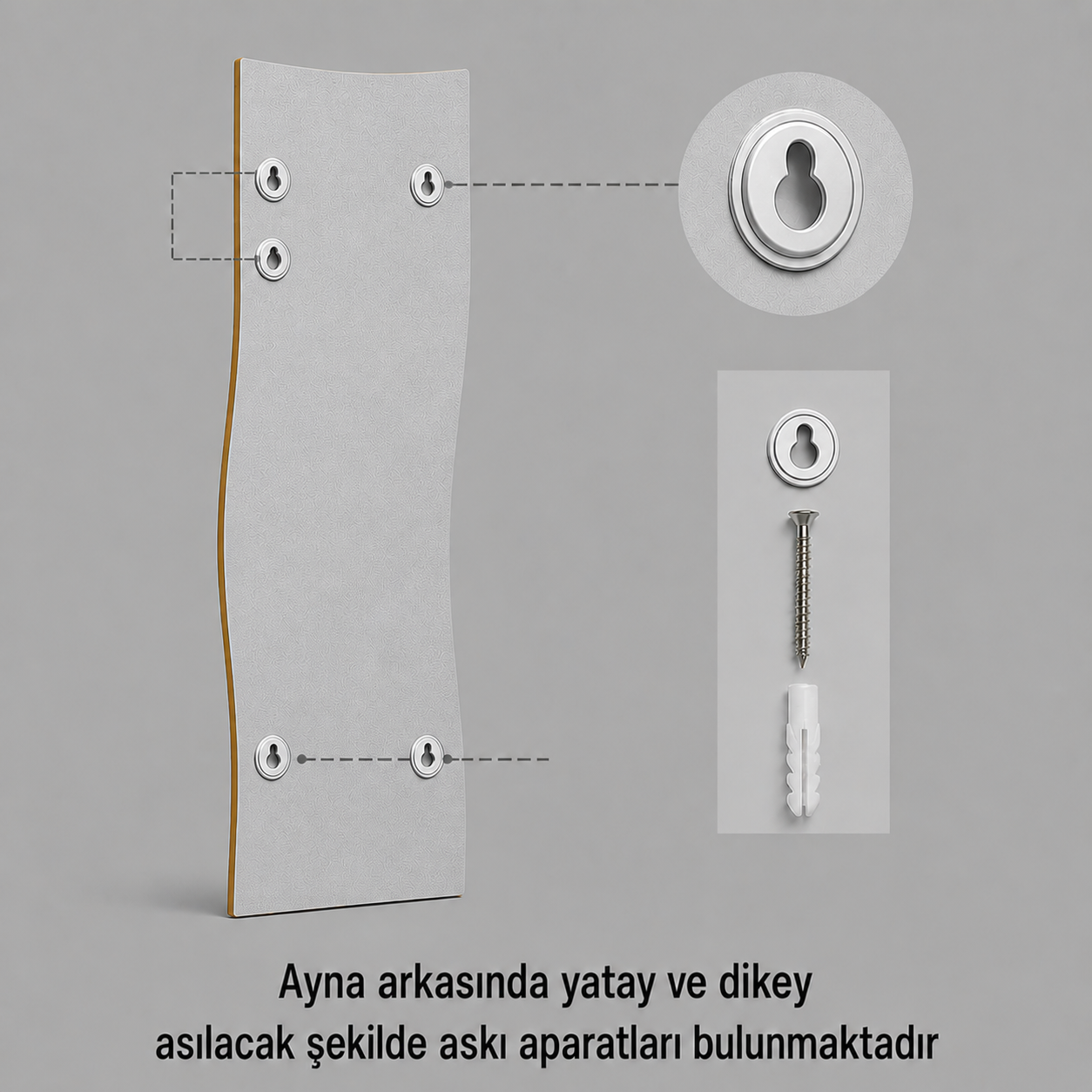 Modern Dalgalı Boy Aynası 40x120 cm – Organik Formlu Minimalist Dekoratif Duvar Aynası 2026 Trend