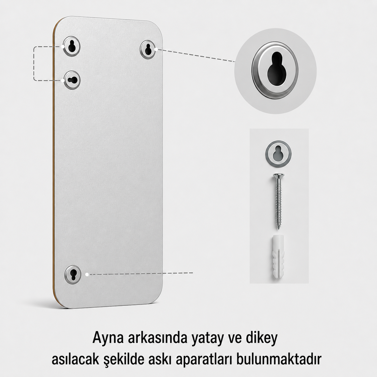 Modern Yuvarlatılmış Köşeli Boy Aynası 40x120 cm – Minimalist İnce Çerçeveli Dekoratif Duvar Aynası
