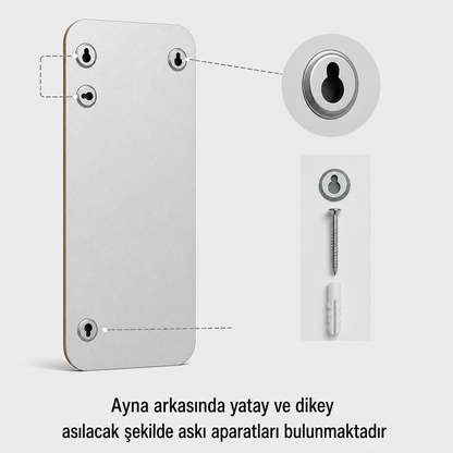 Modern Yuvarlatılmış Köşeli Boy Aynası 40x120 cm – Minimalist İnce Çerçeveli Dekoratif Duvar Aynası