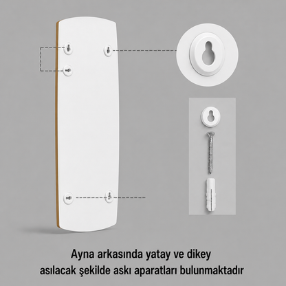 Modern Organik Form Banyo Aynası 40x120 cm – Asimetrik Minimalist Dekoratif Duvar Aynası