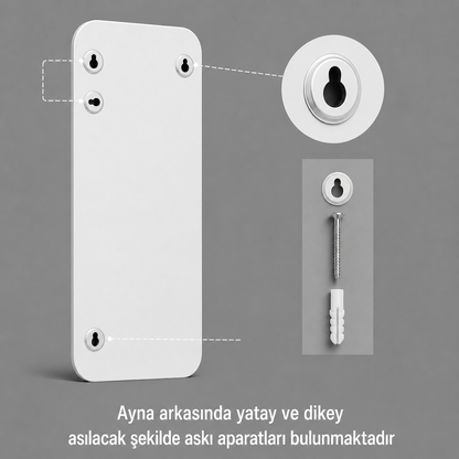 Modern Yuvarlatılmış Köşeli Boy Aynası 40x120 cm – Minimalist İnce Çerçeveli Dekoratif Duvar Aynası