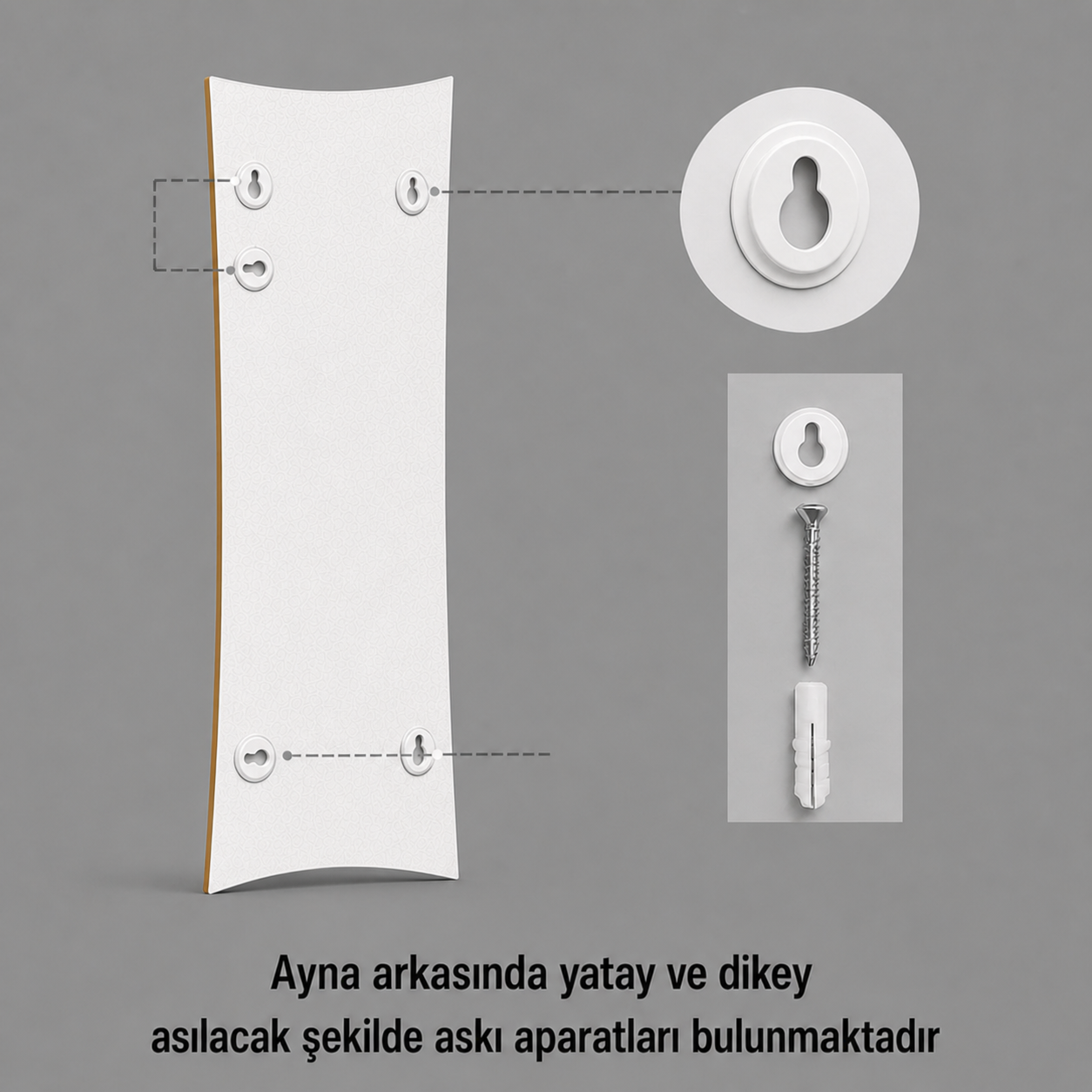 Modern Kavisli Boy Aynası 40x120 cm – Dalgalı Formlu Minimalist Dekoratif Duvar Aynası