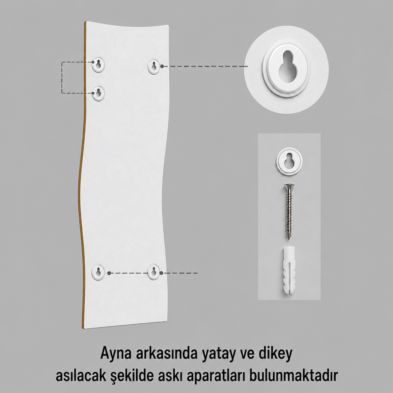 Modern Dalgalı Boy Aynası 40x120 cm – Organik Formlu Minimalist Dekoratif Duvar Aynası 2026 Trend
