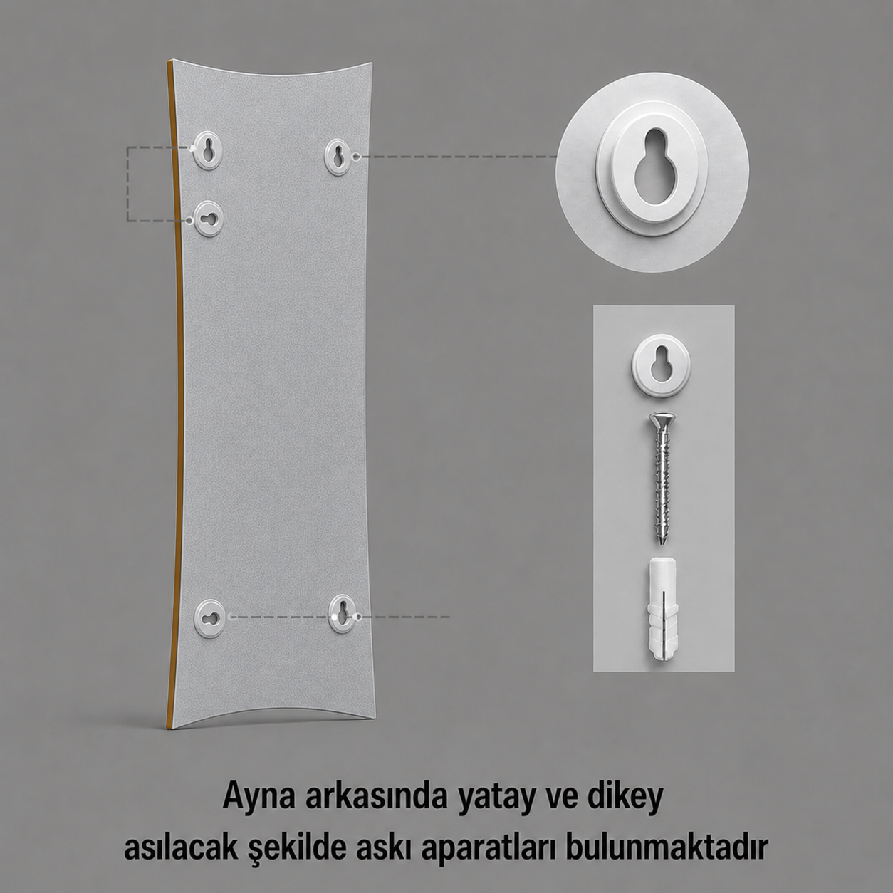 Modern Kavisli Boy Aynası 40x120 cm – Dalgalı Formlu Minimalist Dekoratif Duvar Aynası