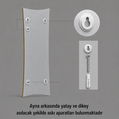 Modern Kavisli Boy Aynası 40x120 cm – Dalgalı Formlu Minimalist Dekoratif Duvar Aynası